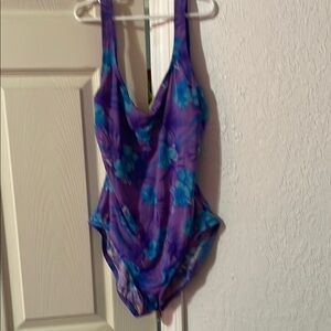 Purple and Blue Floral Women’s One Piece